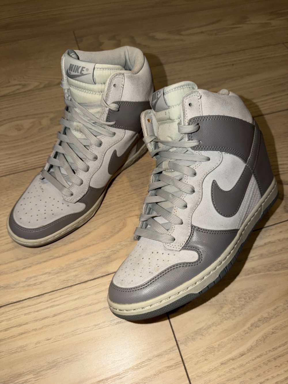 Nike Dunk Sky High Hi Hidden Wedge Suede Sneaker Women's US 9 Gray